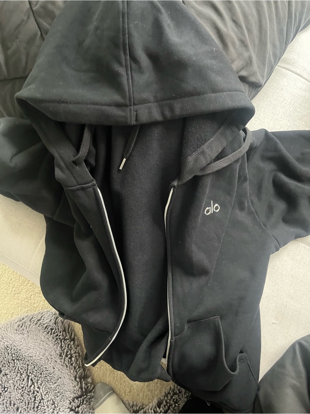 ALO Yoga Black Hoodie with Interior Tag